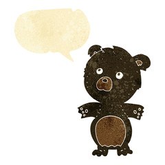 cartoon funny teddy bear with speech bubble