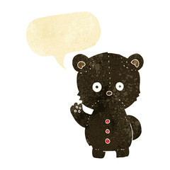 cartoon black bear cub with speech bubble