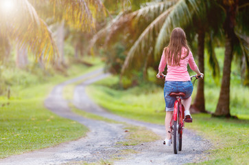 Woman on bike ride