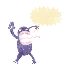 cartoon crazy frog with speech bubble