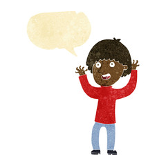 cartoon happy boy laughing with speech bubble
