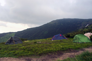 Campsite with view of Mount