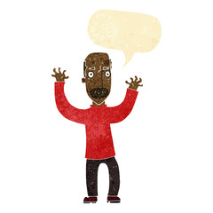 cartoon angry dad with speech bubble