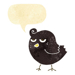 cartoon bird with speech bubble