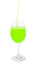 Fresh fruit juice glass. Isolated on white background