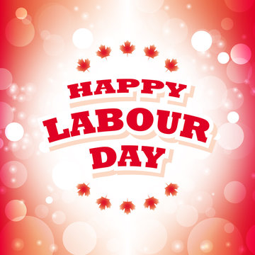 canada happy labour day greeting card abstract flag background vector