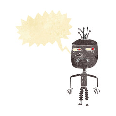 cartoon robot with speech bubble