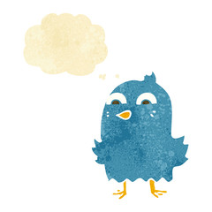 funny cartoon bird with speech bubble