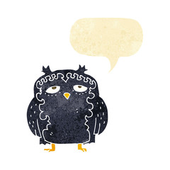 cartoon wise old owl with speech bubble