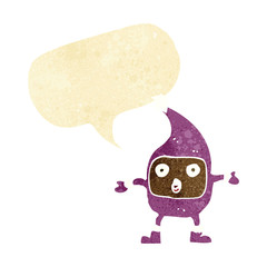 cartoon funny creature with speech bubble