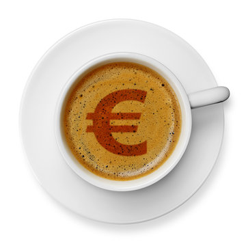 Euro symbol on coffee