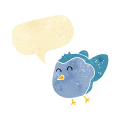 cartoon bird with speech bubble