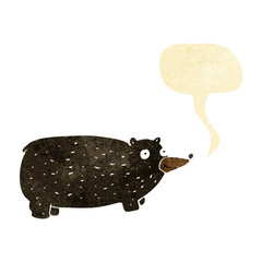 funny cartoon bear with speech bubble