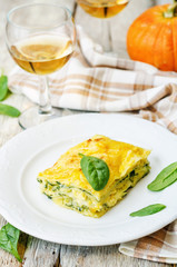 pumpkin ricotta spinach lasagna