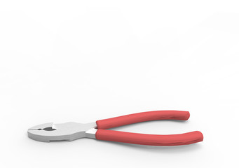 Pliers, nippers isolated on white.