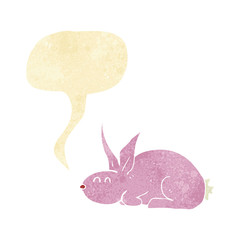 cartoon rabbit with speech bubble
