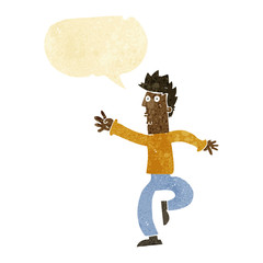 cartoon urgent man with speech bubble