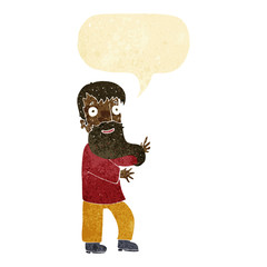 Obraz na płótnie Canvas cartoon excited bearded man with speech bubble