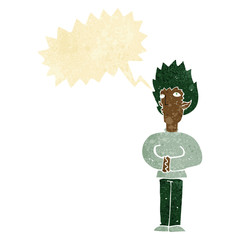 cartoon vampire man with speech bubble