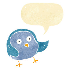 cartoon bird with speech bubble