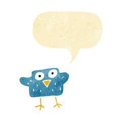 cartoon bird with speech bubble