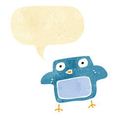 cartoon bird with speech bubble