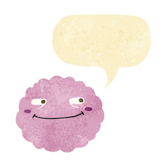 cartoon happy cloud with speech bubble