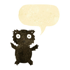 cartoon black bear with speech bubble