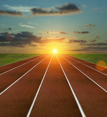 Running Track with sunset