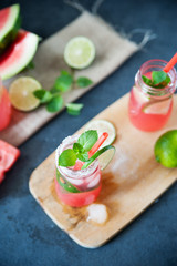 Fototapeta na wymiar Delicious melon and lime drink