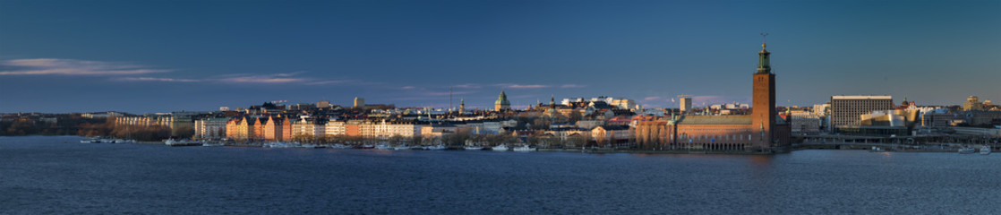 Obraz premium Fantastic winter light in Strockholm panorama Sweden