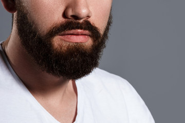 Close up of male beard