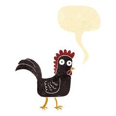 cartoon chicken with speech bubble