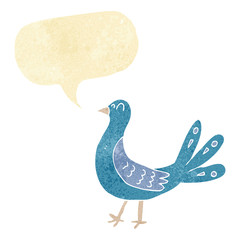 cartoon bird with speech bubble