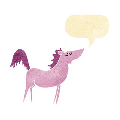 cartoon unicorn with speech bubble