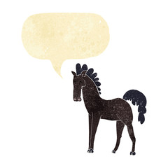 cartoon horse with speech bubble