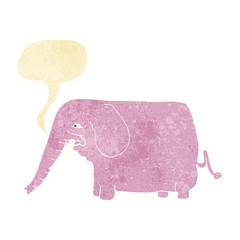 cartoon funny elephant with speech bubble
