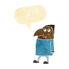cartoon worried man with speech bubble