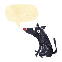 cartoon dog with speech bubble