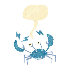 cartoon crab with speech bubble
