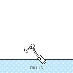 Drilling tool icon. Dental oral bur sign.
