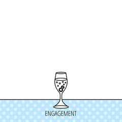 Glass with ring icon. Engagement symbol.