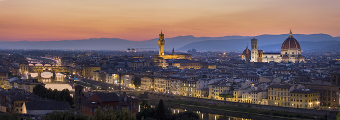 Florence after sunset from Piazzale Michelangelo