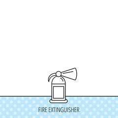 Fire extinguisher icon. Flame protection sign.