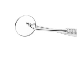 Dental mirror and probe, medical equipment tools isolated on white background