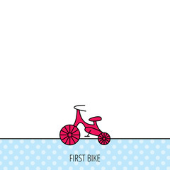 Bike icon. Kids run-bike sign.