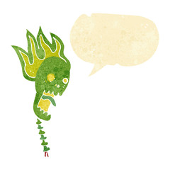 spooky cartoon skull with speech bubble
