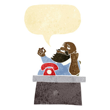 recommend clip art: cartoon arrogant boss man with speech bubble