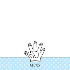 Fototapeta na wymiar Construction gloves icon. Textile protection.