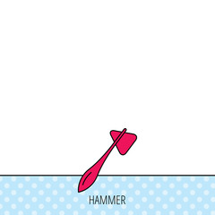 Reflex hammer icon. Doctor medical equipment.